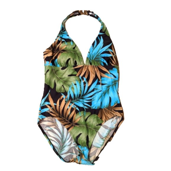 Speedo Swim Speedo Tropical Floral Halter Top One Piece Swimsuit